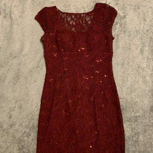marroon sparkle dress